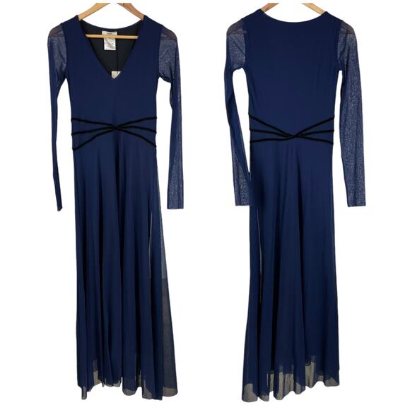 Fuzzi Jean Paul Gaultier NWT Long Sleeve Asymmetrical Maxi Dress Velvet Size M - Picture 4 of 12